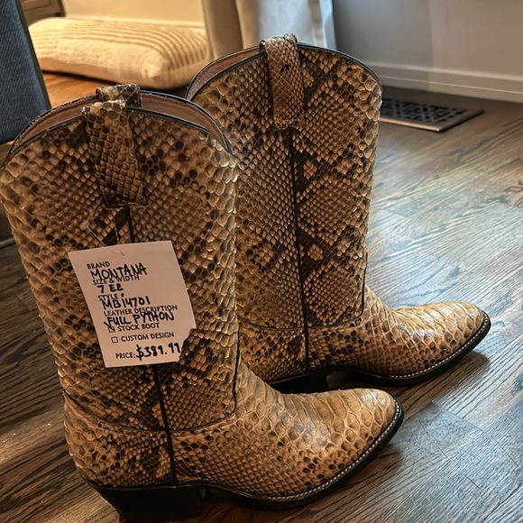 Mens Montana Full Python Boots - Picture 4 of 5